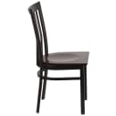 Flash Furniture XU-DG6Q4BSCH-WALW-GG Restaurant Chair w/ Schoolhouse Back & Walnut Wood Seat - Steel Frame, Black thumbnail 6