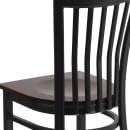 Flash Furniture XU-DG6Q4BSCH-WALW-GG Restaurant Chair w/ Schoolhouse Back & Walnut Wood Seat - Steel Frame, Black thumbnail 8