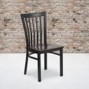 Flash Furniture XU-DG6Q4BSCH-WALW-GG Restaurant Chair w/ Schoolhouse Back & Walnut Wood Seat - Steel Frame, Black thumbnail 9