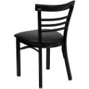 Flash Furniture XU-DG6Q6B1LAD-BLKV-GG Restaurant Chair w/ Ladder Back & Black Vinyl Seat - Steel Frame, Black thumbnail 4