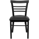 Flash Furniture XU-DG6Q6B1LAD-BLKV-GG Restaurant Chair w/ Ladder Back & Black Vinyl Seat - Steel Frame, Black thumbnail 5