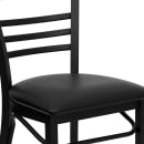 Flash Furniture XU-DG6Q6B1LAD-BLKV-GG Restaurant Chair w/ Ladder Back & Black Vinyl Seat - Steel Frame, Black thumbnail 7