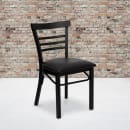 Flash Furniture XU-DG6Q6B1LAD-BLKV-GG Restaurant Chair w/ Ladder Back & Black Vinyl Seat - Steel Frame, Black thumbnail 9