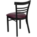 Flash Furniture XU-DG6Q6B1LAD-BURV-GG Restaurant Side Chair w/ Ladder Back & Burgundy Vinyl Seat - Steel Frame, Black thumbnail 3