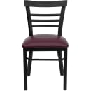 Flash Furniture XU-DG6Q6B1LAD-BURV-GG Restaurant Side Chair w/ Ladder Back & Burgundy Vinyl Seat - Steel Frame, Black thumbnail 4