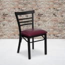 Flash Furniture XU-DG6Q6B1LAD-BURV-GG Restaurant Side Chair w/ Ladder Back & Burgundy Vinyl Seat - Steel Frame, Black thumbnail 5