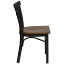 Flash Furniture XU-DG6Q6B1LAD-CHYW-GG Restaurant Side Chair w/ Ladder Back & Cherry Wood Seat - Steel Frame, Black thumbnail 2