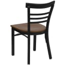 Flash Furniture XU-DG6Q6B1LAD-CHYW-GG Restaurant Side Chair w/ Ladder Back & Cherry Wood Seat - Steel Frame, Black thumbnail 3