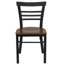 Flash Furniture XU-DG6Q6B1LAD-CHYW-GG Restaurant Side Chair w/ Ladder Back & Cherry Wood Seat - Steel Frame, Black thumbnail 4