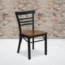 Flash Furniture XU-DG6Q6B1LAD-CHYW-GG Restaurant Side Chair w/ Ladder Back & Cherry Wood Seat - Steel Frame, Black thumbnail 5