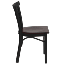 Flash Furniture XU-DG6Q6B1LAD-MAHW-GG Restaurant Side Chair w/ Ladder Back & Mahogany Wood Seat - Steel Frame, Black thumbnail 2