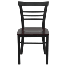 Flash Furniture XU-DG6Q6B1LAD-MAHW-GG Restaurant Side Chair w/ Ladder Back & Mahogany Wood Seat - Steel Frame, Black thumbnail 4