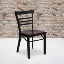 Flash Furniture XU-DG6Q6B1LAD-MAHW-GG Restaurant Side Chair w/ Ladder Back & Mahogany Wood Seat - Steel Frame, Black thumbnail 5
