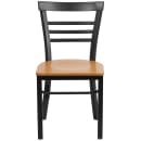 Flash Furniture XU-DG6Q6B1LAD-NATW-GG Restaurant Side Chair w/ Ladder Back & Natural Wood Seat - Steel Frame, Black thumbnail 5