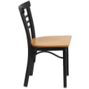 Flash Furniture XU-DG6Q6B1LAD-NATW-GG Restaurant Side Chair w/ Ladder Back & Natural Wood Seat - Steel Frame, Black thumbnail 6