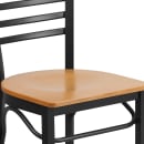 Flash Furniture XU-DG6Q6B1LAD-NATW-GG Restaurant Side Chair w/ Ladder Back & Natural Wood Seat - Steel Frame, Black thumbnail 7