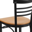 Flash Furniture XU-DG6Q6B1LAD-NATW-GG Restaurant Side Chair w/ Ladder Back & Natural Wood Seat - Steel Frame, Black thumbnail 8