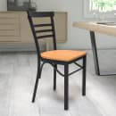 Flash Furniture XU-DG6Q6B1LAD-NATW-GG Restaurant Side Chair w/ Ladder Back & Natural Wood Seat - Steel Frame, Black thumbnail 9