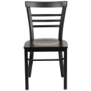 Flash Furniture XU-DG6Q6B1LAD-WALW-GG Restaurant Side Chair w/ Ladder Back & Walnut Wood Seat - Steel Frame, Black thumbnail 5