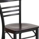 Flash Furniture XU-DG6Q6B1LAD-WALW-GG Restaurant Side Chair w/ Ladder Back & Walnut Wood Seat - Steel Frame, Black thumbnail 7