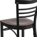 Flash Furniture XU-DG6Q6B1LAD-WALW-GG Restaurant Side Chair w/ Ladder Back & Walnut Wood Seat - Steel Frame, Black thumbnail 8