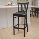 Flash Furniture XU-DG-6R6B-VRT-BAR-BLKV-GG Bar Stool w/ Metal Vertical Slat Back & Black Vinyl Seat, Black thumbnail 10