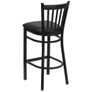 Flash Furniture XU-DG-6R6B-VRT-BAR-BLKV-GG Bar Stool w/ Metal Vertical Slat Back & Black Vinyl Seat, Black thumbnail 4