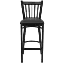 Flash Furniture XU-DG-6R6B-VRT-BAR-BLKV-GG Bar Stool w/ Metal Vertical Slat Back & Black Vinyl Seat, Black thumbnail 5