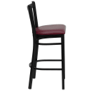 Flash Furniture XU-DG-6R6B-VRT-BAR-BURV-GG Bar Stool w/ Metal Vertical Slat Back & Burgundy Vinyl Seat, Black thumbnail 2
