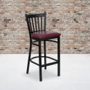 Flash Furniture XU-DG-6R6B-VRT-BAR-BURV-GG Bar Stool w/ Metal Vertical Slat Back & Burgundy Vinyl Seat, Black thumbnail 5