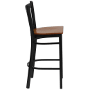 Flash Furniture XU-DG-6R6B-VRT-BAR-CHYW-GG Bar Stool w/ Metal Vertical Slat Back & Cherry Wood Seat, Black thumbnail 2