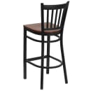 Flash Furniture XU-DG-6R6B-VRT-BAR-CHYW-GG Bar Stool w/ Metal Vertical Slat Back & Cherry Wood Seat, Black thumbnail 3