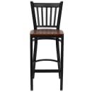 Flash Furniture XU-DG-6R6B-VRT-BAR-CHYW-GG Bar Stool w/ Metal Vertical Slat Back & Cherry Wood Seat, Black thumbnail 4