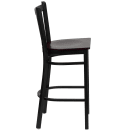 Flash Furniture XU-DG-6R6B-VRT-BAR-MAHW-GG Bar Stool w/ Metal Vertical Slat Back & Mahogany Wood Seat, Black thumbnail 6
