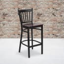 Flash Furniture XU-DG-6R6B-VRT-BAR-MAHW-GG Bar Stool w/ Metal Vertical Slat Back & Mahogany Wood Seat, Black thumbnail 9