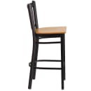Flash Furniture XU-DG-6R6B-VRT-BAR-NATW-GG Bar Stool w/ Metal Vertical Slat Back & Natural Wood Seat, Black thumbnail 6