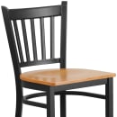 Flash Furniture XU-DG-6R6B-VRT-BAR-NATW-GG Bar Stool w/ Metal Vertical Slat Back & Natural Wood Seat, Black thumbnail 7