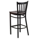 Flash Furniture XU-DG-6R6B-VRT-BAR-WALW-GG Bar Stool w/ Metal Vertical Slat Back & Walnut Wood Seat, Black thumbnail 3