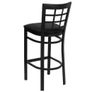 Flash Furniture XU-DG6R7BWIN-BAR-BLKV-GG Bar Stool w/ Metal Window Pane Back & Black Vinyl Seat, Black thumbnail 4