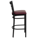 Flash Furniture XU-DG6R7BWIN-BAR-BURV-GG Bar Stool w/ Metal Window Pane Back & Burgundy Vinyl Seat, Black thumbnail 2