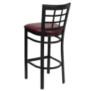 Flash Furniture XU-DG6R7BWIN-BAR-BURV-GG Bar Stool w/ Metal Window Pane Back & Burgundy Vinyl Seat, Black thumbnail 3
