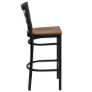 Flash Furniture XU-DG6R7BWIN-BAR-CHYW-GG Bar Stool w/ Metal Window Pane Back & Cherry Wood Seat, Black thumbnail 2