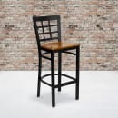 Flash Furniture XU-DG6R7BWIN-BAR-CHYW-GG Bar Stool w/ Metal Window Pane Back & Cherry Wood Seat, Black thumbnail 5
