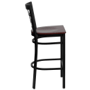 Flash Furniture XU-DG6R7BWIN-BAR-MAHW-GG Bar Stool w/ Metal Window Pane Back & Mahogany Wood Seat, Black thumbnail 2