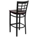 Flash Furniture XU-DG6R7BWIN-BAR-MAHW-GG Bar Stool w/ Metal Window Pane Back & Mahogany Wood Seat, Black thumbnail 3
