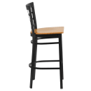 Flash Furniture XU-DG6R7BWIN-BAR-NATW-GG Bar Stool w/ Metal Window Pane Back & Natural Wood Seat, Black thumbnail 2