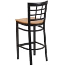 Flash Furniture XU-DG6R7BWIN-BAR-NATW-GG Bar Stool w/ Metal Window Pane Back & Natural Wood Seat, Black thumbnail 3