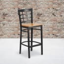 Flash Furniture XU-DG6R7BWIN-BAR-NATW-GG Bar Stool w/ Metal Window Pane Back & Natural Wood Seat, Black thumbnail 5