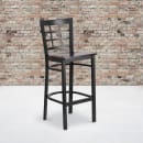 Flash Furniture XU-DG6R7BWIN-BAR-WALW-GG Bar Stool w/ Metal Window Pane Back & Walnut Wood Seat, Black thumbnail 5