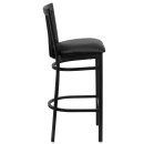Flash Furniture XU-DG6R8BSCH-BAR-BLKV-GG Bar Stool w/ Metal Schoolhouse Back & Black Vinyl Seat, Black thumbnail 6